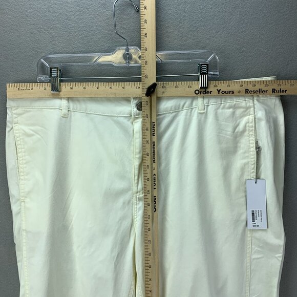 Soft Surroundings Pants Womens 20W Cream White Wide Leg‎ Full Length Hem Slits - Picture 7 of 15